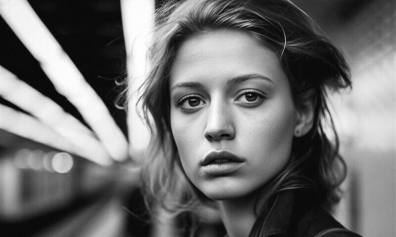 Portrait of a woman captured candidly